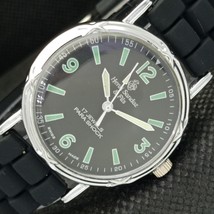 Mechanical Henri Sandoz &amp; Fils Vintage Swiss Mens Black Watch 594b-a311948-6 - £19.60 GBP
