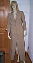 Tahari Two Button Tan Beige 2 Piece Jacket Pant Suit Sz 4 Mint! - £47.03 GBP