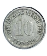 1911 G German Empire 10 Pfennig Coin - $131.52 MXN