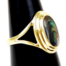 925 Sterling Silver Abalone Shell Sz 2-14 Oval Wedding Ring Women Gift - £19.24 GBP