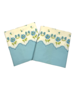 Vintage Retro Pillowcases Set 2 Floral Blue Flowers Queen Size MCM - €18,81 EUR
