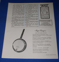 Saga Banjos Pickin&#39; Magazine Photo Clipping Vintage December 1975 - £11.93 GBP