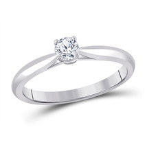 14kt White Gold Round Diamond Solitaire Bridal Wedding Engagement Ring 1/4 Cttw - £695.62 GBP