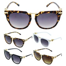 Womens Square Horn Rimmed Sunglasses Oversized Cat Eye Retro Designer Fashion - £5.60 GBP