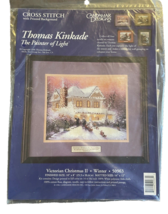 Cross Stitch Kit Holiday Thomas Kinkade Victorian Christmas II Winter 50963 1996 - £11.10 GBP