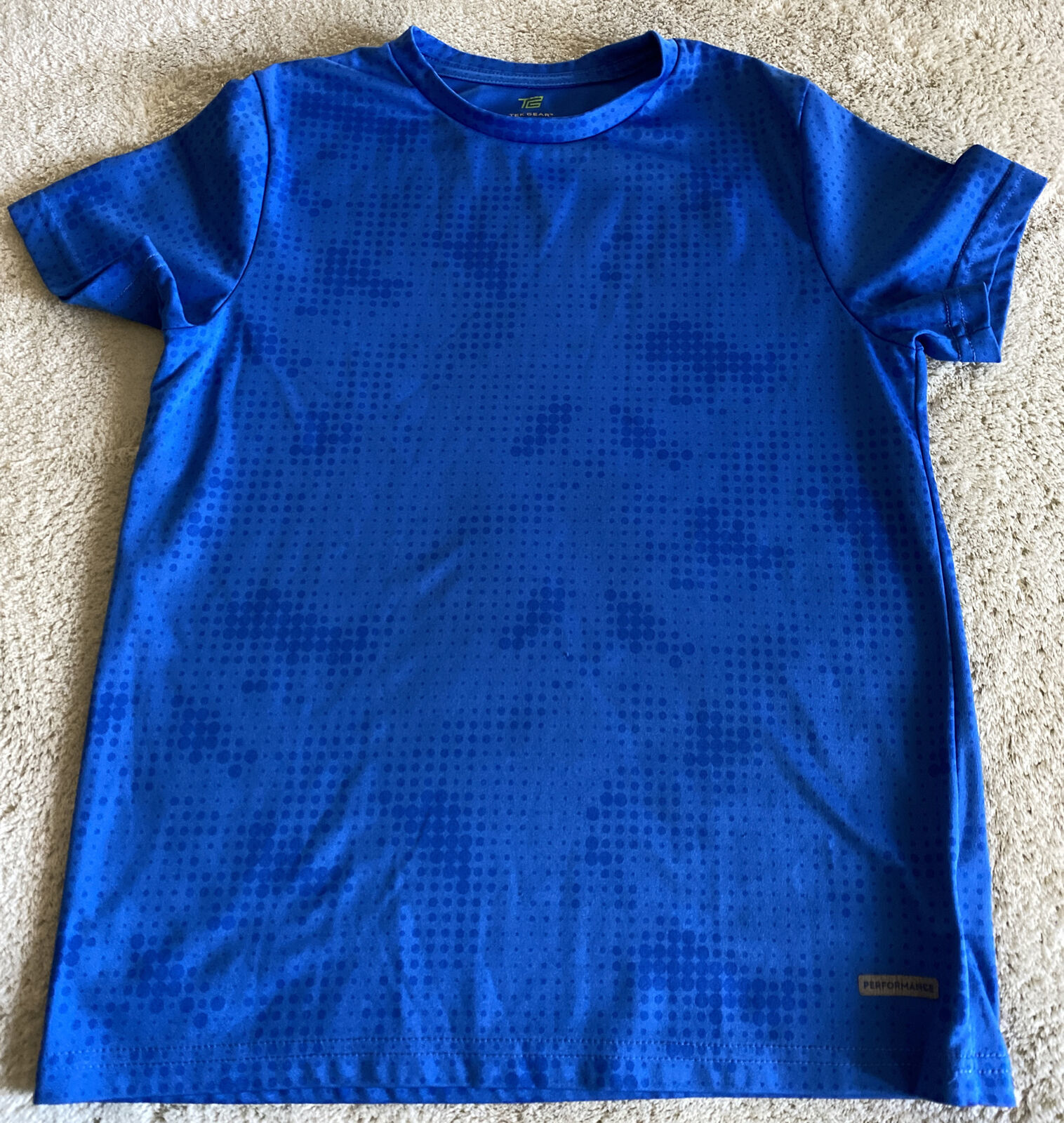 Primary image for Tek Gear Boys Blue Performance Geometric Short Sleeve Shirt Medium 10-12
