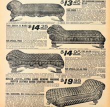 1969 High Grade Leather Couches 1901 Repro Advertisement Sears Furniture... - €21,52 EUR