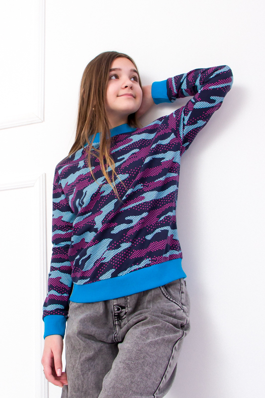 Sweatshirt (Girls), Any season,  Nosi svoe 6234-055 (biriuzovyj) - $18.49+