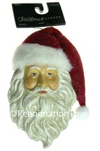 Christmas Shoppe Classic Santa Claus Face Head Faux Fur Felt Hat Ornamen... - $24.99