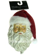 Christmas Shoppe Classic Santa Claus Face Head Faux Fur Felt Hat Ornamen... - £19.97 GBP