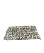 Jacquard Rug 100% Cotton 20x40 including Fringe Cream, Green and Brown New - $24.72