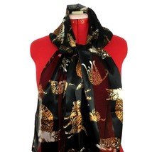 Cat Kitten Scarf BLACK Brown Gold Pet Kitty Shiny Soft Touch Silky Poly ... - £18.37 GBP