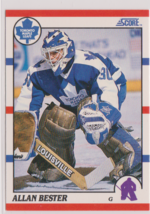 Allan Bester Maple Leafs Goalie 1990-91 Score Card # 27 Near Mint - $1.39