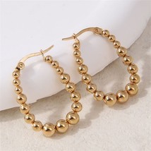 HIPHOP FASHION SHINING BALLS WOMEN  HOOP EARRINGS - $7.99