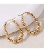 HIPHOP FASHION SHINING BALLS WOMEN  HOOP EARRINGS - $7.99