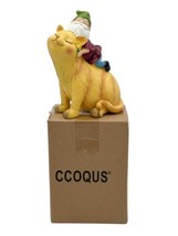 Cute Cat w Gnome Sleeping On It - Garden Statue 7” Tall Outdoor Decor New IOB - £14.79 GBP