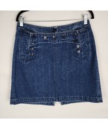 Vintage Lauren Ralph Lauren Denim Mini Skirt Womens 12P Nautical Preppy 90s - £18.08 GBP