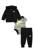 Nike Baby Boys Just Do It Striped Full-Zip Hoodie, Pants and Bodysuit, 3... - $29.28