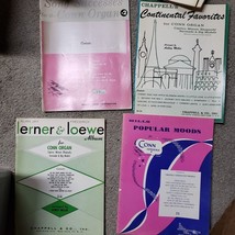 Vintage 1960&#39;s LOT o 4 CONN Organ Sheet Music Lerner Continental Favorites Moods - £20.91 GBP
