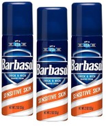 Barbasol Shave Cream Sensitive Skin Travel size 2 oz (Pack of 3) - $9.89