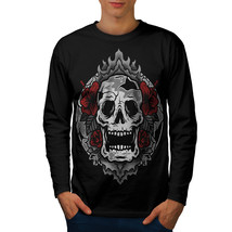 Goth Death Art Cool Skull Tee  Men Long Sleeve T-shirt - $14.99