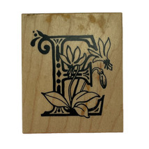 PSX Botanical Floral Letter E Monogram Initial Rubber Stamp F-1104 Vint ... - £8.39 GBP