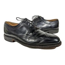 Johnston Murphy Heritage Black Wingtip Oxford Shoes Mens Size 10 D Wide - £27.55 GBP