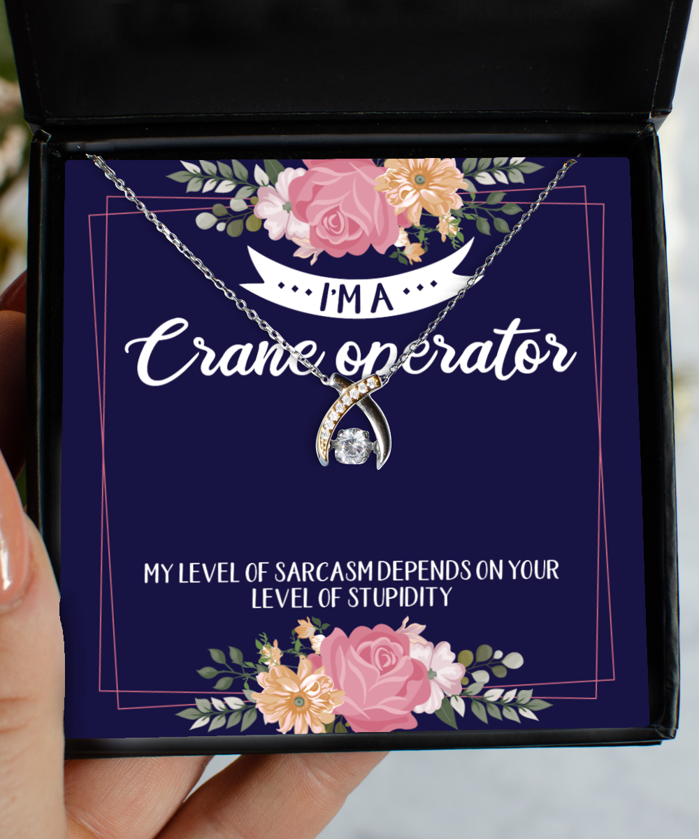 Crane operator Necklace, Unique Retirement Jewelery Gift features .925