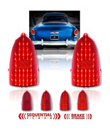 55 Chevy Red LED Sequential Tail Brake Light Back Up Delete Lenses Bel A... - £115.66 GBP