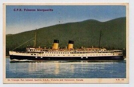 Canadian Pacific Railroad Princess Marguerite Postcard - £8.88 GBP