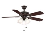 Hampton Bay Glendale 42 in. LED Indoor Oil-Rubbed Bronze Ceiling Fan wit... - £52.89 GBP