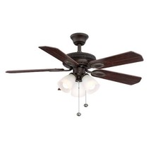Hampton Bay Glendale 42 in. LED Indoor Oil-Rubbed Bronze Ceiling Fan with Light - £51.95 GBP