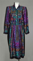 VTG California Designs Dorothy Samuel Colorful Jacquard Abstract Dress Wm&#39;s P-8 - £31.16 GBP