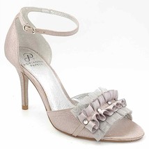 Adrianna Papell Women Ankle Strap Evening Sandals Size US 7.5M Gray Fabric - £15.66 GBP