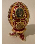 Vintage Fabergé Egg Replica Religious Nativity Royal Jewel Egg Trinket Box - $19.50