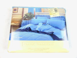 Vintage JC Penney Classic Traditions King Blue Flat Sheet - £39.69 GBP