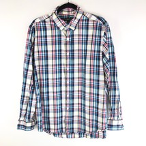 Club Room Mens Button Down Shirt Long Sleeve Cotton Plaid Colorful Size L - £7.64 GBP