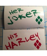 Suicide Squad|His And Hers Set| Her Joker| His Harley| Vinyl|DECAL|Harle... - £3.74 GBP