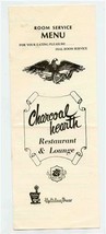 Charcoal Hearth Restaurant &amp; Lounge Room Service Menu Holiday Inn 1970&#39;s - £10.89 GBP