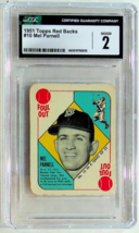 1951 Topps Red Backs - Mel Parnell #10 - CGC #2 - Good - £14.73 GBP