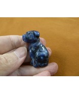 (Y-DOG-LA-583) Blue Sodalite LABRADOR Dog gemstone crafted FIGURINE love... - $25.54 CAD