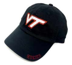 Virginia Tech University Vt Hokies Logo Black Adjustable Curved Bill Hat Cap - £13.35 GBP