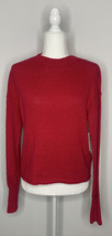 Abound NWT Women’s L Red Long Sleeve Pullover Drop Shoulder Knit Sweater L3 - £10.44 GBP