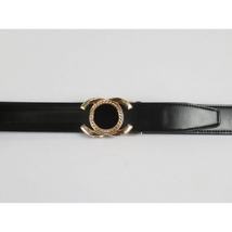 Men VALENTINI Leather Track Belt Medallion Fancy Designer V533-G Black image 3