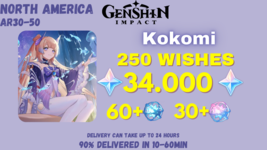 Genshin Impact | Kokomi, 34000 GEMS, 250+ WISHES | NORTH AMERICA-show or... - £27.50 GBP