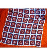 Handmade Crochet Afghan Red White Blue Throw Blanket Patriotic Americana... - £29.28 GBP
