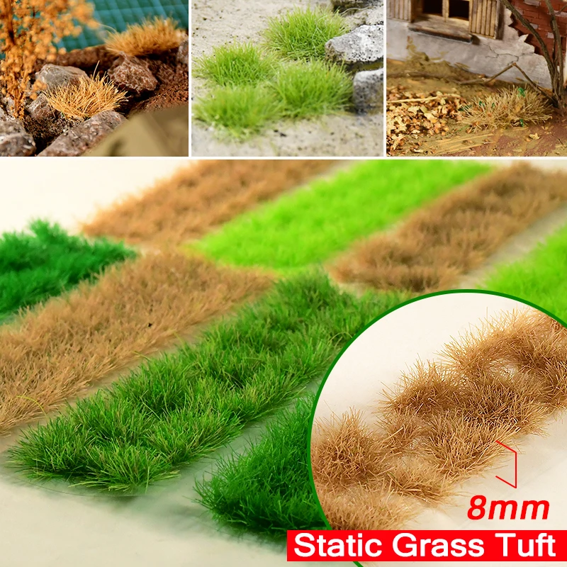 Simulation 8MM Static Grass Tuft Model Self Adhesive Plastic Materials For  Sand - £11.78 GBP