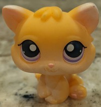 Littlest Pet Shop Pale Orange and White Accented Cute Kitten Cat #114 - £9.70 GBP