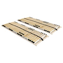 Slatted Bed Bases 2 pcs with 28 Slats 7 Zones 70x200 cm - £84.22 GBP