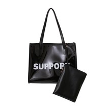 Letter Print Shoulder Bag For Women 2021 Summer Transparent Tote Bags PVC Jelly  - £24.50 GBP